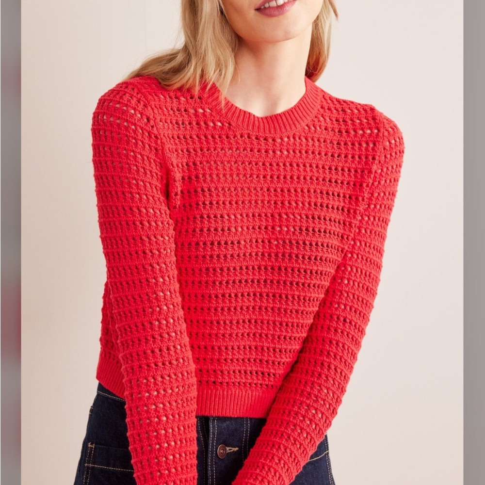 NWT Boden Crop Red Sweater - S